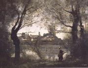Jean Baptiste Camille  Corot Mantes (mk11) oil painting on canvas